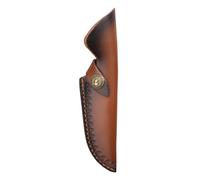 MiOYOOW Custodia in pelle per coltello verticale - guaina con chiusura a pressione e fibbia per cintura - per lama da 4,8 pollici - Halloween (senza coltello), marrone, Classico