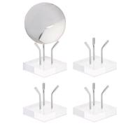 MiOYOOW Espositore in Cristallo, 4 Pezzi Base di Supporto in Metallo per Sfera di Cristalli Trasparente, Porta Sfere Antiscivolo per Geodi, Pietre Preziose, Fossili, Cristalli, Minerali