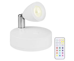 MiOYOOW Faretto LED Wireless, Faretti Magnetico/Adesivo con Telecomando, Lampada da Parete Regolabile per Lettura sul Comodino e Giardino, Esposizione Artistica