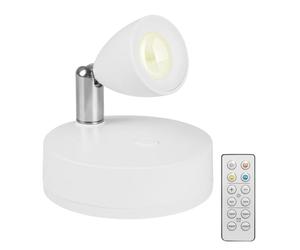 MiOYOOW Faretto LED Wireless, Faretti Magnetico/Adesivo con Telecomando, Lampada da Parete Regolabile per Lettura sul Comodino e Giardino, Esposizione Artistica