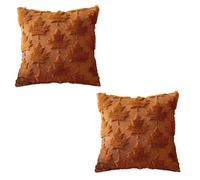 MiOYOOW Federe per Cuscini Autunnale Invernali, 2 Pezzi 45 x 45cm Copricuscini in Peluche a Forma di Foglia D'acero, Federa Decorativo, per Decorazione di Divani e Letti di Casa, Regalo, Natalizie