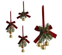 MiOYOOW Fiocchi di Natalizi, 4 Pezzi Fiocco Ciondolo a Forma di Campana, Porta Ornamento per Albero di Natale, per Il Ringraziamento, per la Casa, per Feste e Matrimoni