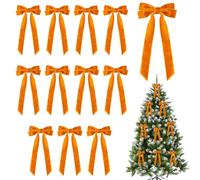 MiOYOOW Fiocchi Natale Velluti, 12 Pezzi Fiocco Morbide Decorativo Albero di Natale, Multifunzionali Fiocchi Ghirlanda Decorazione, per la Casa, Ghirlande, Porta, Regalo, Fai da Te, Matrimoni