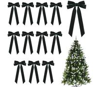MiOYOOW Fiocchi Natale Velluti, 12 Pezzi Fiocco Morbide Decorativo Albero di Natale, Multifunzionali Fiocchi Ghirlanda Decorazione, per la Casa, Ghirlande, Porta, Regalo, Fai da Te, Matrimoni