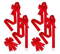 MiOYOOW Fiocco di Natalizie per Porta, 6 Pezzi Lunghezza 200 cm Fiocci Dell'albero di Natale, Nastri Decorazioni per Armadietti, per Confezione Regalo, Camino di Casa