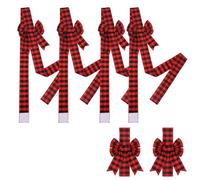 MiOYOOW Fiocco di Natalizie per Porta, 6 Pezzi Lunghezza 200 cm Fiocci Dell'albero di Natale, Nastri Decorazioni per Armadietti, per Confezione Regalo, Camino di Casa