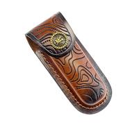 MiOYOOW Fodero per Coltello in Pelle, Custodia per Coltelli Pieghevole Retrò Marrone, Porta Coltelli Tascabili con Passante, per Campeggio, Caccia, Alpinismo nella Giungla