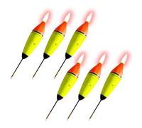 MiOYOOW Galleggianti per Pesca in Eva, 6 Pezzi Galleggiante Illuminati Giorno e Notte, Bobbers Ganci Attrezzatura da Pesci per Pesce Gatto in Acqua Salata e Dolce