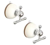 MiOYOOW Ganci a Ventosa, 2 Pezzi Gancio Effetto Legno Impermeabili e Prova di Umidità, Ganci per Piastrelle Appendino da Doccia Portante, per Ghirlande Natalizie, Porte da Bagno, Specchi, Cucina