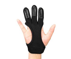 MiOYOOW Guanti Tiro con l'arco, protezione per le dita a tre dita, per uomini, donne e bambini