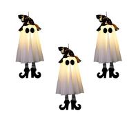 MiOYOOW Halloween Decorazioni Fantasma Luci, 3 Pezzi Decorazione Luci Cappello da Stregas Luminoso, Decorazioni Appendibili LED Luce Halloween, per Casa Giardino Camera da Letto Festa