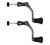 MiOYOOW Maniglia per Mulinello Pesca, 2 Pezzi Manico Girevole per Mulinelli Pesca, Maniglie con Impugnatura a Bilanciere Interamente in Metallo, per Maggior Parte Mulinello Pesca