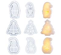 MiOYOOW Natalizia Stampo in Silicone, 3 Pezzi Stampi Regalo Forma a Babbo Natale, Stampo in Resina Epossidica Fai da Te, per Natale, Anniversari, Compleanni, Matrimoni, Feste