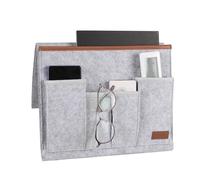 MiOYOOW Organizer per Bracciolo Divano, Borsa Portaoggetti Caddy da Appendere per Letto con 5 Tasca, Organizzatore Supporto per Telecomando Tablet Riviste Libri Cellulari Occhiali