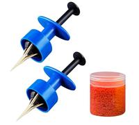 MiOYOOW Pinze per Pellet da Pesca in ABS, 2 Pezzi Clip di Bloodworm con 20000 Anelli in Gomma Si 2 mm per Fissaggio Esche, Strumento di Esca da Pesca All'Aperto