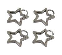 MiOYOOW Portachiavi, 4 Pezzi Gancio Chiavi in Metallo a Forma di Stella, Moschettone con Anello per Campeggio Escursionismo Pesca DIY