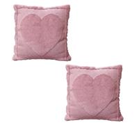 MiOYOOW Set di 2 Federe Cuscini San Valentino, 45x45cm Federe per Cuscino in Peluche 3D a Forma di Cuore, Copricuscini Morbido Decorativo, per L'arredamento della Sala delle Nozze