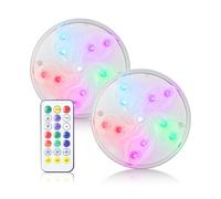 MiOYOOW Set di 2 Luci a LED per Barca, Illuminazione Interna Marina, Impermeabile, 16 Colori e 4 Modalità, Luce Cortesia con Base Magnetica per Pesca a Vela Kayak (non inclusa la batteria)