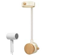 MiOYOOW Supporto Asciugacapelli a Ventosa, Porta Phon Regolabile 360° con Gancio Cavo, Supporto Capelli Muro Doccia Senza Fori per Bagno e Barbiere
