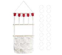 MiOYOOW Supporto da appendere per fasce per capelli, organizer per accessori per capelli, stile bohémien, con 10 ganci e 9 tasche in rete per fermagli, fasce per capelli e elastici per capelli