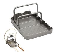 MiOYOOW Supporto per Coperchio di Pentola in Alluminio, Porta Coperchi Antiscivolo con Poggia Cucchiaio, Organizer Regolabile da Cucina per Teglie da Forno, Pentole, Piano Cottura, Barbecue