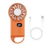 MiOYOOW Ventilatore Portatile Gancio Pieghevole Integrato, 1800 mAh Ventola Raffreddamento Attivo Raffreddamento Rapido, Aeratore Potente Regolazione Vento Continua, per Viaggio, Ufficio e Campeggio
