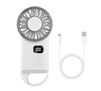 MiOYOOW Ventilatore Portatile Gancio Pieghevole Integrato, 1800 mAh Ventola Raffreddamento Attivo Raffreddamento Rapido, Aeratore Potente Regolazione Vento Continua, per Viaggio, Ufficio e Campeggio