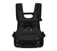 MiOYOOW Zaino da Pesca, Riflettente Borsa per Gilet Multifunzionale, Regolabile Impermeabile Borse per il Petto, per Allenamento All'aperto, Ciclismo, Escursionismo, Pesca, Viaggi