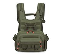 MiOYOOW Zaino da Pesca, Riflettente Borsa per Gilet Multifunzionale, Regolabile Impermeabile Borse per il Petto, per Allenamento All'aperto, Ciclismo, Escursionismo, Pesca, Viaggi