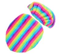 Mipcase 1 Set Coperture per Peluche con Design Tie Dye Coprisedile e Coprivetro per Serbatoio Accessori Decorativi per Bagno Comfort e Stabilità Garantiti