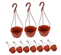 Mipcase 10 Impostati Piante grasse vasi da Fiori sospesi fioriere per ringhiere fioriere sospese Piantatrice sospesa fioriera da Recinzione sospesa portavasi per Fiori plastica Brown