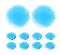 Mipcase 10 Pezzi Cold Eye Pads Cerotti Contorno Occhi Rotondi in Pvc e Gel, Terapia Fredda e Calda, Blu, per Ridurre Gonfiore degli Occhi, Uso a Casa in Viaggio