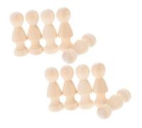 Mipcase 10 pezzi Legno da Dipingere Peg Dolls Non Verniciate Legno Incompleto per Decorazioni Fai da Te e Coordinazione Manuale