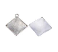Mipcase 100 pezzi Accessori in Lega per Decorazioni Creative Parete Base Quadrata con Patch in Vetro Leggero e Resistente per Casa Natale e Portagioielli da Parete
