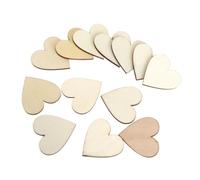 Mipcase 100 pezzi Cuori in Legno Naturale per Decorazioni e Bomboniere Fai da Te Doppia Faccia Liscia per Pittura e Scrapbooking Dischi Legno con Corteccia per Artigianato Creativo