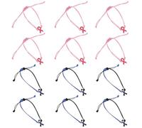 Mipcase 12 Braccialetti di Sensibilizzazione Intrecciati a Mano Regolabili in Corda Rosa per Salute e da Stress Post-Traumatico Gioielli Ispiratori di Beneficenza per Donne