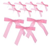 Mipcase 12 Etichette Decorativi Fiocco Rosa 25 CM per Bicchieri da Vino Segnabicchieri Natalizi per Ghirlande Alberi di Natale e Matrimoni Set da 2 Confezioni 12 Pezzi