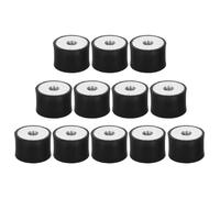 Mipcase 12 Pezzi Ammortizzatori in Gomma Filettati Supporti Cilindrici Isolatori Vibrazioni per Compressori e Generator Cuscinetti Antivibranti Resistenti e Stabilizzanti per Uso