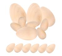 Mipcase 15 Uova Finte in Legno Non Verniciate per Decorazioni Creative Pasqua e Artigianato Uova in Legno Lisce per Pittura Te Naturale per Adulti