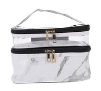 Mipcase 1pezzi Borsa Cosmetica Da Viaggio Trasparente Doppio Capacità Leggera Per Organizzare Accessori e Prodotti Di Bellezza Durante Le Vacanze e Trasferta
