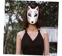 Mipcase 2 Maschere Animali Volpe Bianche Non Dipinte per Cosplay Halloween Maschera Vuota da Decorare per Feste e Attività Genitore Figlio