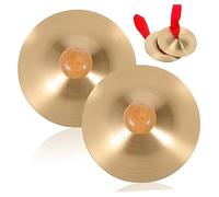 Mipcase 2 paia Cymbali per Dito con Manici Legno per Danza Del Ventre Strumento Musicale per Teatrali Facili da Usare e Resistenti Alla