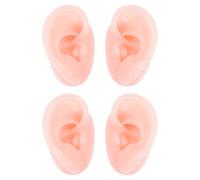 Mipcase 2 Paia di Modelli di Orecchio in Silicone Rosa Alta Simulazione senza Bolle per Pratica di Pulizia Dell'orecchio e Allenamento di Agopuntura