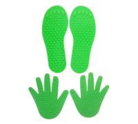 Mipcase 2 Paia Marcatori Pavimento Impronte Mani e Piedi Antiscivolo Pvc Verde per Educazione Sensoriale Scuola Materna Gioco Educativo