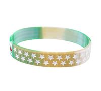 Mipcase 2 Pezzi Accessorio in costume bracciale unisex Bracciale patriottico Bracciale regolabile gruppo musicale Polsino polso Arredamento fai -da -te braccialetto bandiera Green