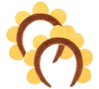 Mipcase 2 Pezzi Cerchietto Girasole in Peluche Regolabile, Pratico | Giallo, Plastica e Morbido Rivestimento, Adatto a Foto e Eventi, Stile Adorabile e Vivace