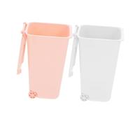 Mipcase 2 Pezzi Cestino Mini Tavolo Pattumiera Compatta con Penne per Ufficio e Scrivania Design Leggero e Portatile Colori Bianco e Rosa per Spazzatura e Piccoli