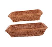 Mipcase 2 Pezzi Cestino per Il Pane in Rattan alghe Intrecciata Cestino Pane Cestino Picnic Cesto di Frutta per Feste Cestino per la conservazione degli Alimenti pp Coffee Riutilizzabile