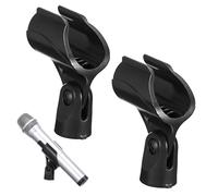 Mipcase 2 Pezzi Clip Microfono Regolabile in Plastico Nero con Adattatore Vite 5/8" a 3/8" Pinza Porta Microfono per Uso Professionale e Personale
