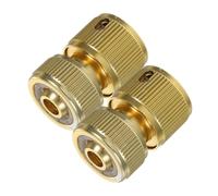 Mipcase 2 Pezzi Connettori per Tubi Gocciolanti Raccordi di Accoppiamento Diritti in Rame Forniture Idrauliche per Il Giardino Connettore per Tubo dell'Acqua Golden Lega di Alluminio